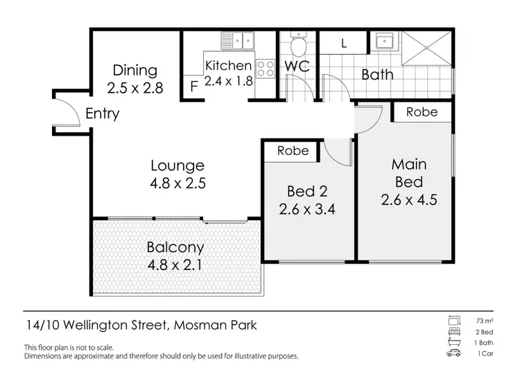 Floorplan of Homely apartment listing, 14/10 Wellington Street, Mosman Park WA 6012