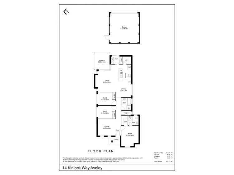 Floorplan of Homely house listing, 14 Kinlock Way, Aveley WA 6069