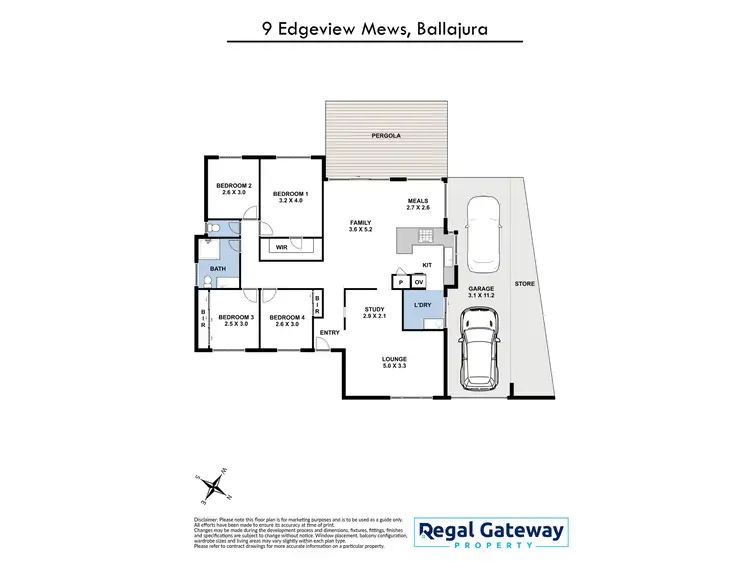 Floorplan of Homely house listing, 9 Edgeview Mews, Ballajura WA 6066