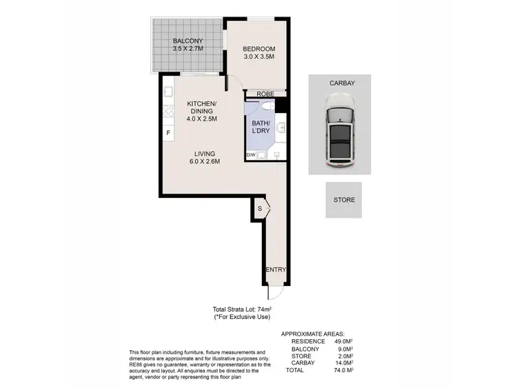 Floorplan of Homely apartment listing, 2/121 Hill Street, East Perth WA 6004