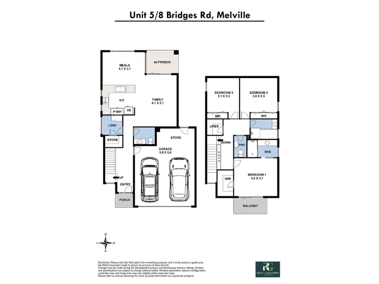 Floorplan of Homely townhouse listing, 5/8 Bridges Road, Melville WA 6156