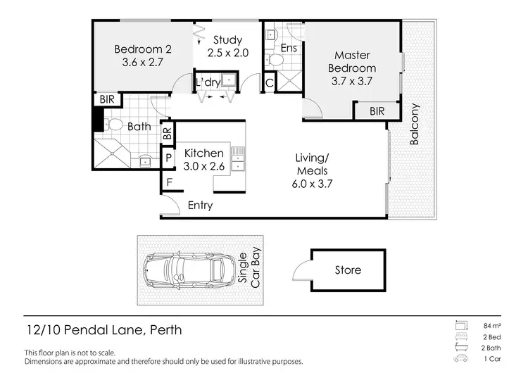 Floorplan of Homely apartment listing, 12/10 Pendal Lane, Perth WA 6000