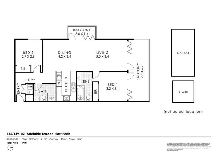 Floorplan of Homely apartment listing, 145/149-151 Adelaide Terrace, East Perth WA 6004