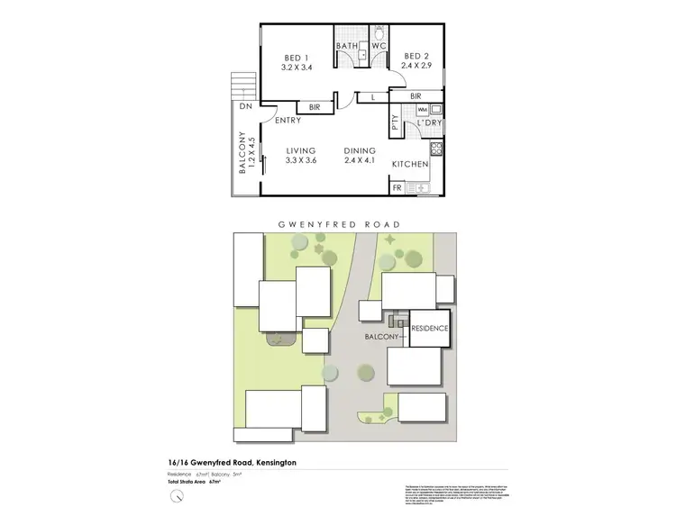 Floorplan of Homely unit listing, 16/16 Gwenyfred Road, Kensington WA 6151