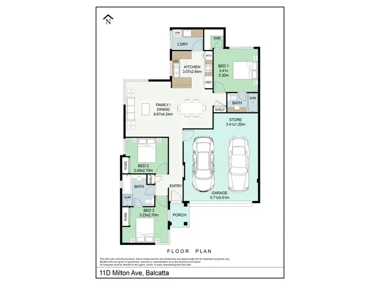 Floorplan of Homely unit listing, 11D Milton Avenue, Balcatta WA 6021