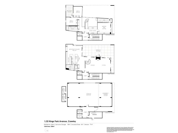 Floorplan of Homely apartment listing, 1/22 Kings Park Avenue, Crawley WA 6009