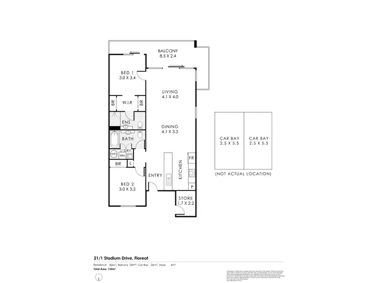 Floorplan of Homely apartment listing, 21/1 Stadium Drive, Floreat WA 6014