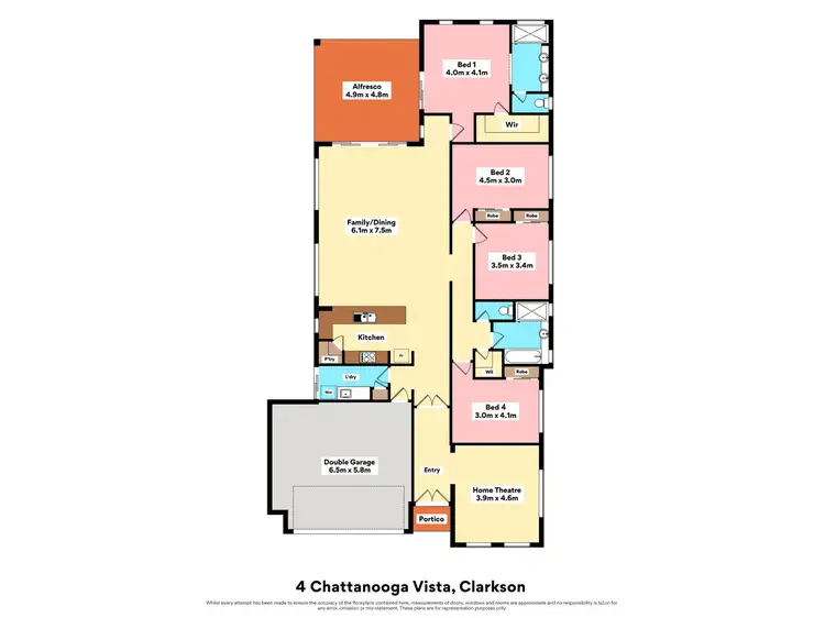 Floorplan of Homely house listing, 4 Chattanooga Vista, Clarkson WA 6030
