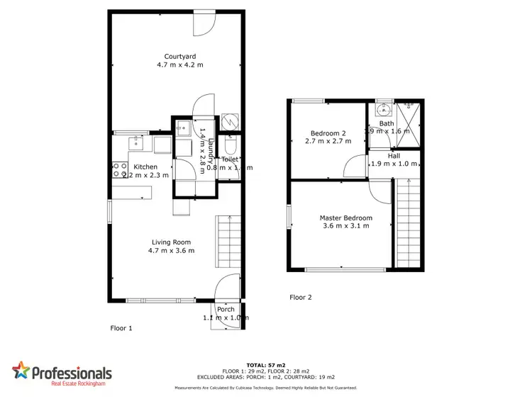 Floorplan of Homely unit listing, 9/1-3 George Street, Rockingham WA 6168