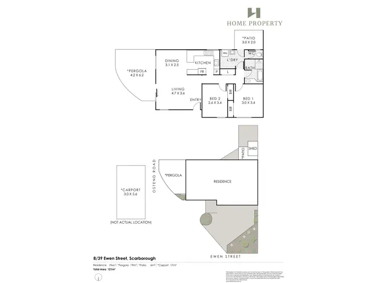 Floorplan of Homely unit listing, 8/39 Ewen Street, Scarborough WA 6019