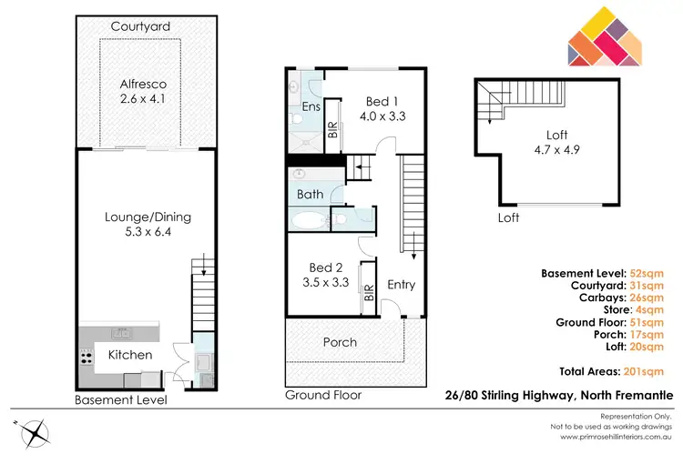 Floorplan of Homely townhouse listing, 26/80 Stirling Highway, North Fremantle WA 6159