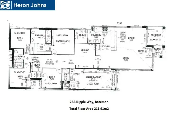 Floorplan of Homely house listing, 25A Ripple Way, Bateman WA 6150