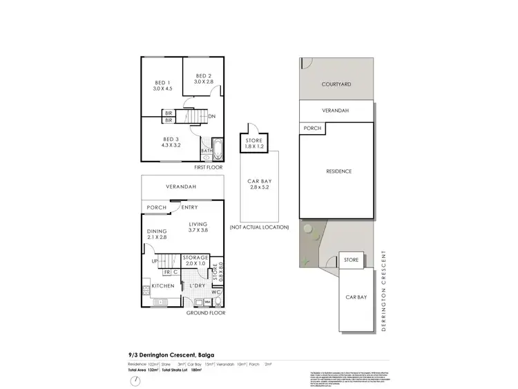 Floorplan of Homely townhouse listing, 9/3 Derrington Crescent, Balga WA 6061