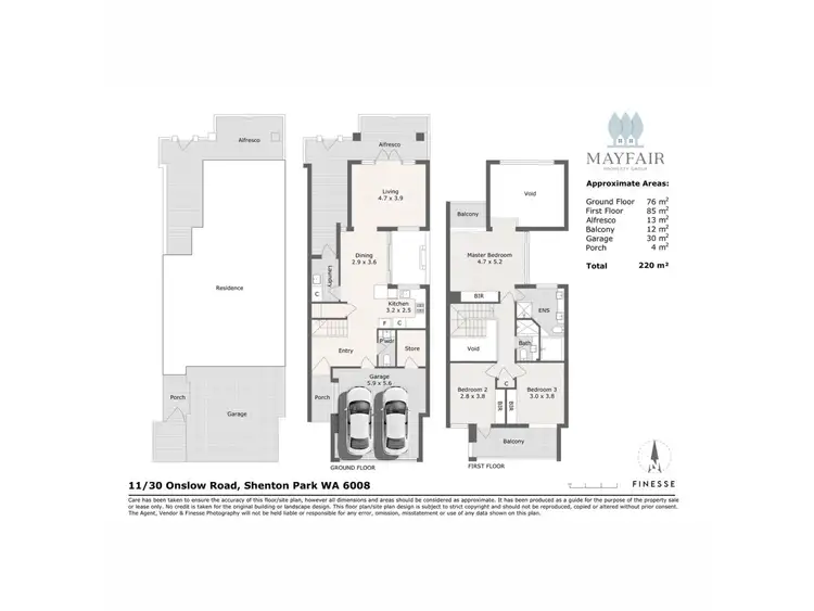 Floorplan of Homely townhouse listing, 11/30 Onslow Road, Shenton Park WA 6008