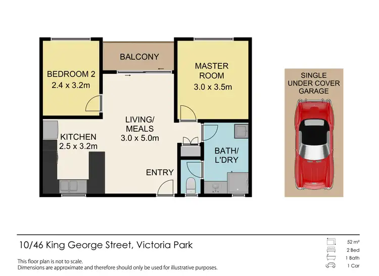 Floorplan of Homely unit listing, 10/46 King George Street, Victoria Park WA 6100