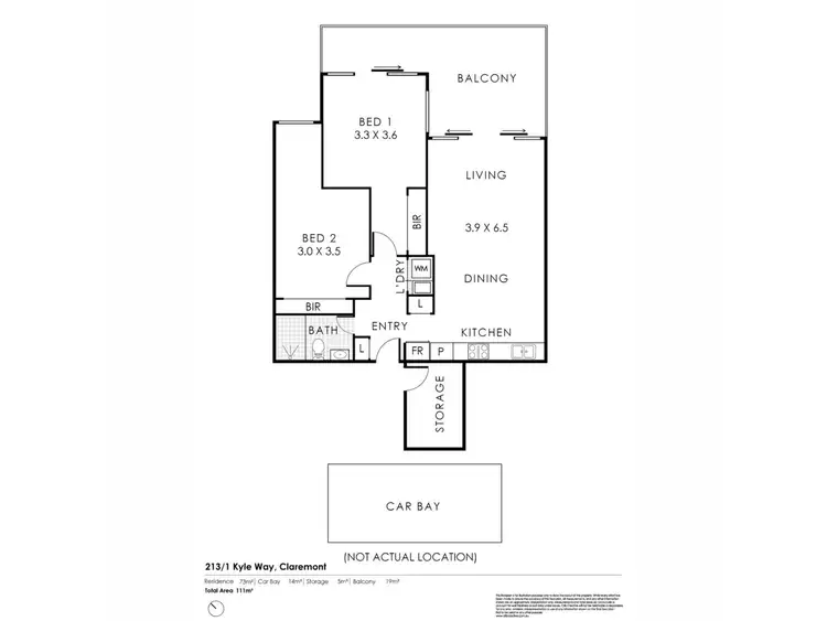 Floorplan of Homely apartment listing, 213/1 Kyle Way, Claremont WA 6010