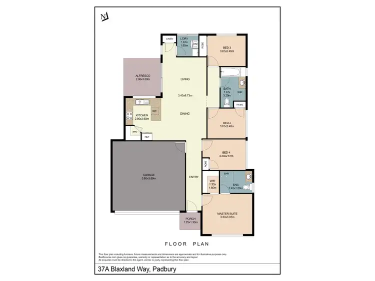 Floorplan of Homely house listing, 37A Blaxland Way, Padbury WA 6025