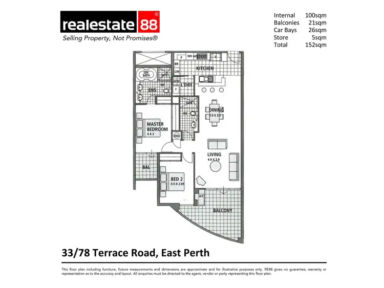Floorplan of Homely apartment listing, 33/78 Terrace Road, East Perth WA 6004