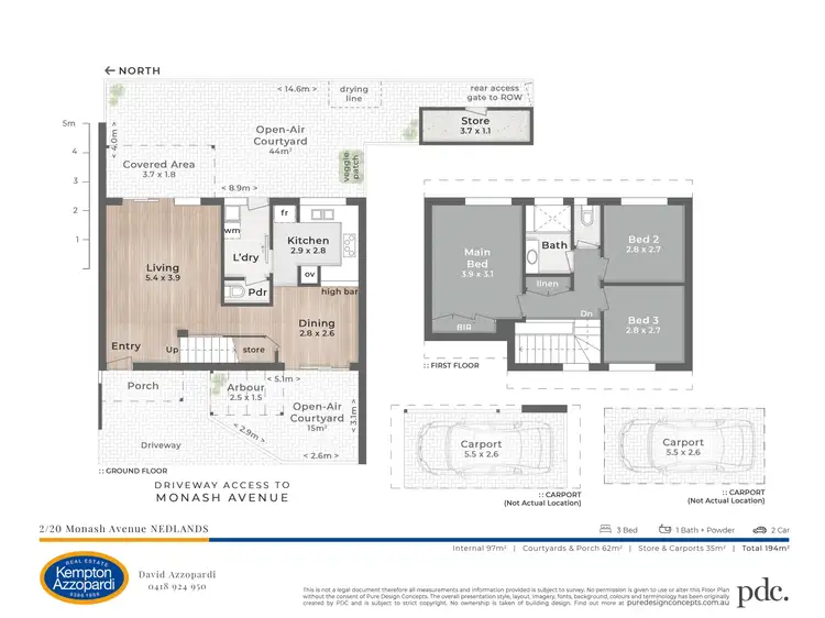 Floorplan of Homely townhouse listing, 2/20 Monash Avenue, Nedlands WA 6009