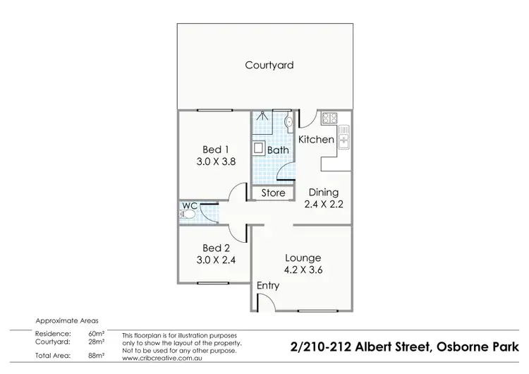 Floorplan of Homely unit listing, 2/210-212 Albert Street, Osborne Park WA 6017