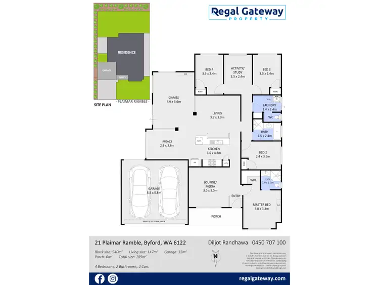 Floorplan of Homely house listing, 21 Plaimar Ramble, Byford WA 6122