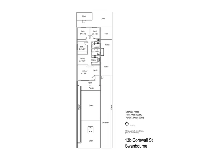 Floorplan of Homely house listing, 13B Cornwall Street, Swanbourne WA 6010