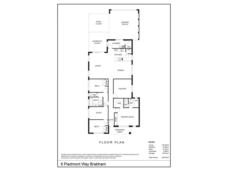 Floorplan of Homely house listing, 6 Piedmont Way, Brabham WA 6055