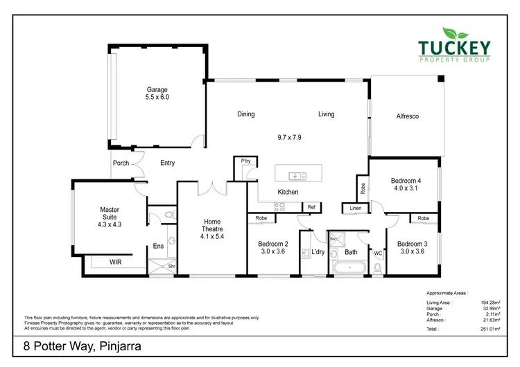 Floorplan of Homely house listing, 8 Potter Way, Pinjarra WA 6208