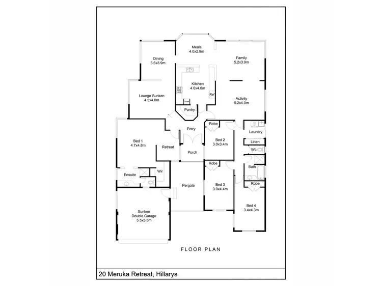 Floorplan of Homely house listing, 20 Meruka Retreat, Hillarys WA 6025