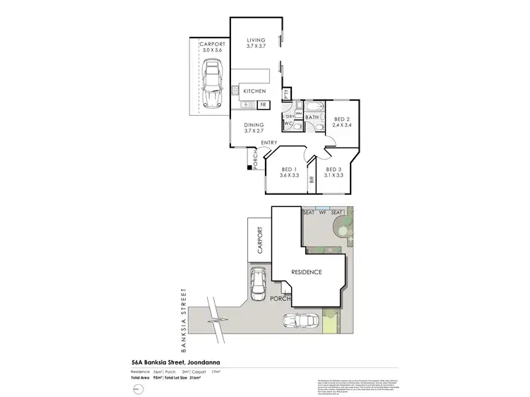 Floorplan of Homely semi-detached listing, 56A Banksia Street, Joondanna WA 6060