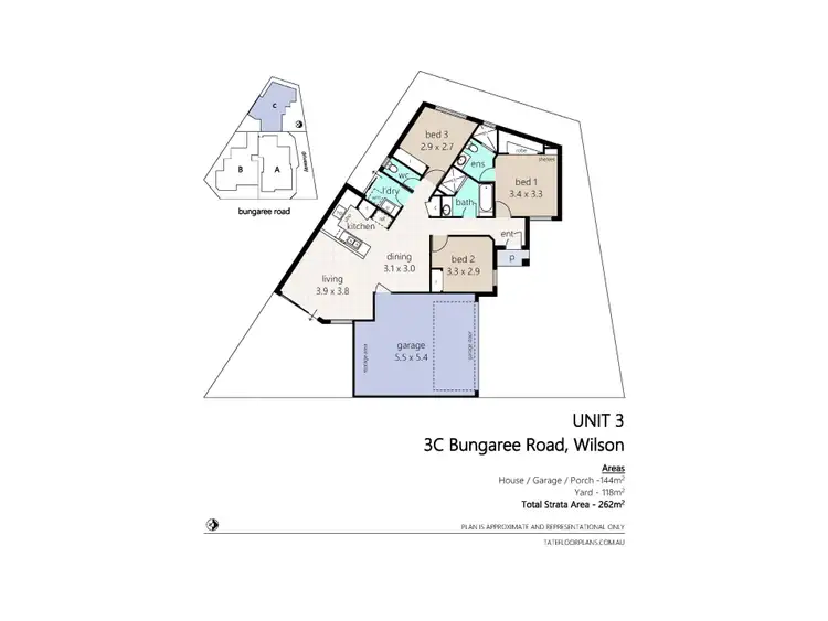 Floorplan of Homely unit listing, 3C Bungaree Road, Wilson WA 6107