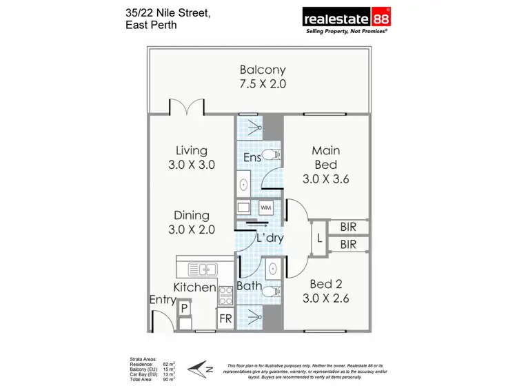 Floorplan of Homely apartment listing, 35/22 Nile Street, East Perth WA 6004