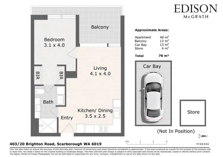Floorplan of Homely apartment listing, 403/20 Brighton Road, Scarborough WA 6019