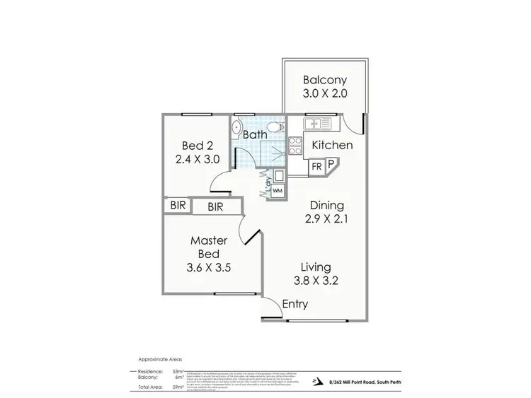 Floorplan of Homely unit listing, 8/362 Mill Point Road, South Perth WA 6151