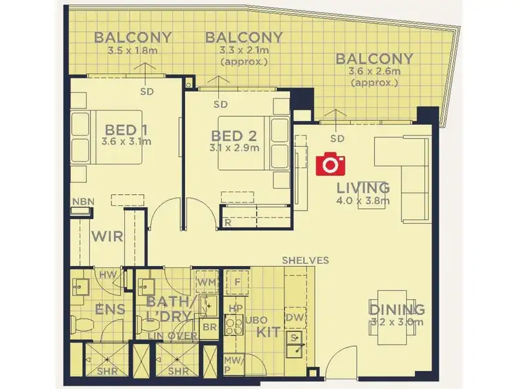 Floorplan of Homely apartment listing, 702/63 Adelaide Terrace, East Perth WA 6004