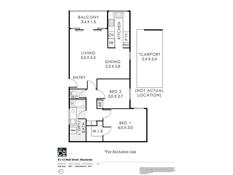 Floorplan of Homely apartment listing, 81/12 Wall Street, Maylands WA 6051