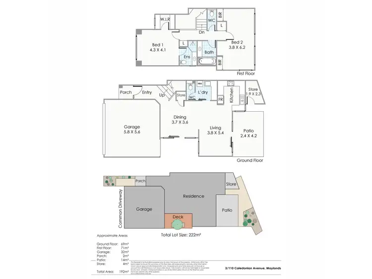 Floorplan of Homely townhouse listing, 3/110 Caledonian Avenue, Maylands WA 6051