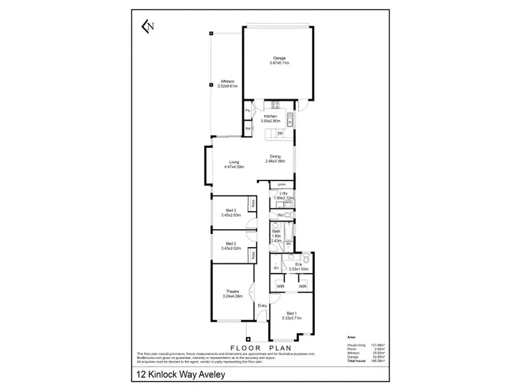 Floorplan of Homely house listing, 12 Kinlock Way, Aveley WA 6069