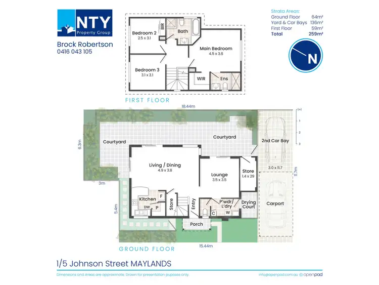 Floorplan of Homely townhouse listing, 1/5 Johnson Road, Maylands WA 6051
