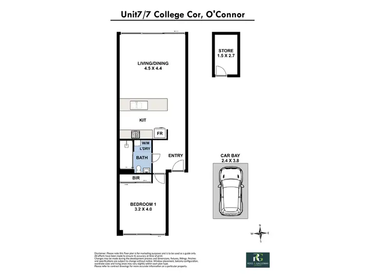 Floorplan of Homely unit listing, 7/7 College Corner, O'connor WA 6163