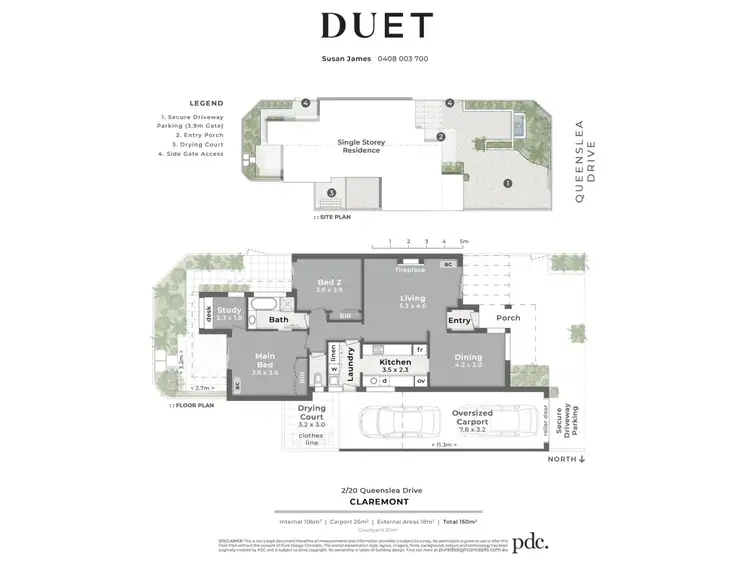 Floorplan of Homely villa listing, 2/20 Queenslea Drive, Claremont WA 6010