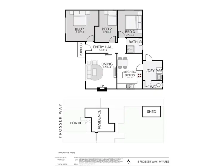 Floorplan of Homely house listing, 8 Prosser Way, Myaree WA 6154