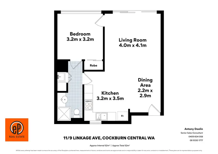 Floorplan of Homely apartment listing, 11/9 Linkage Avenue, Cockburn Central WA 6164