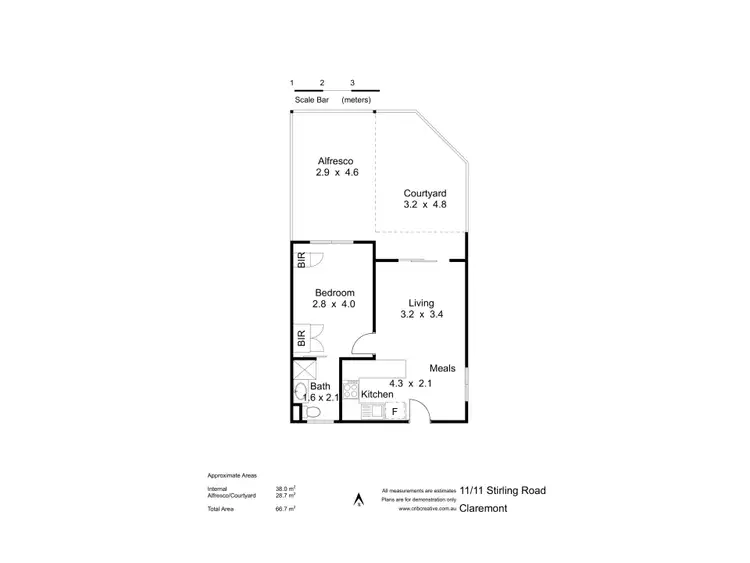 Floorplan of Homely apartment listing, 11/11 Stirling Road, Claremont WA 6010