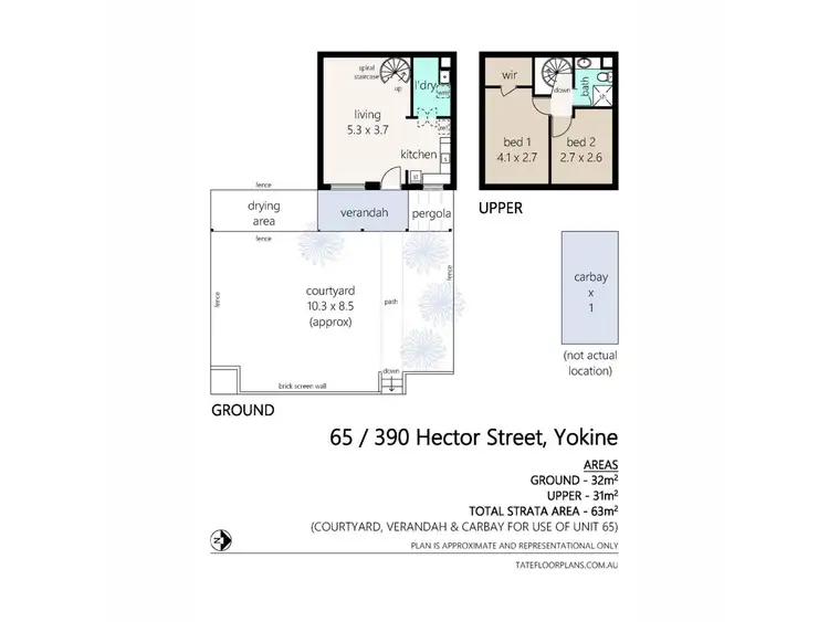Floorplan of Homely townhouse listing, 65/390 Hector Street, Yokine WA 6060