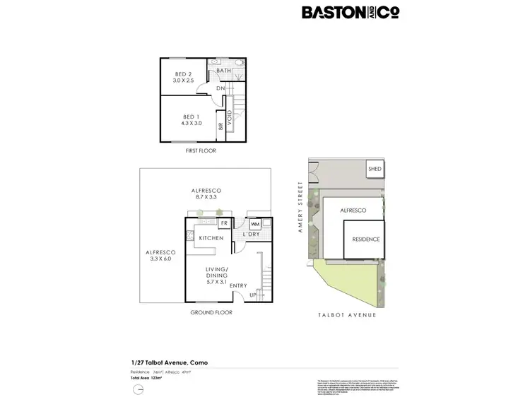 Floorplan of Homely townhouse listing, 1/27 Talbot Avenue, Como WA 6152