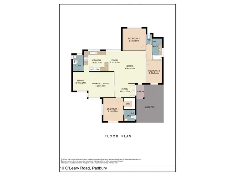 Floorplan of Homely house listing, 19 O'Leary Road, Padbury WA 6025