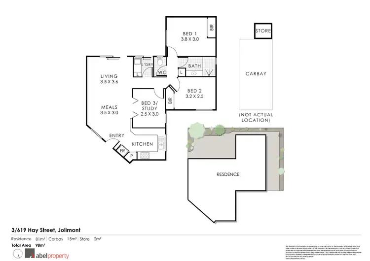 Floorplan of Homely apartment listing, 3/619 Hay Street, Jolimont WA 6014
