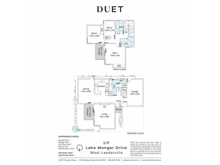 Floorplan of Homely townhouse listing, 2/17 Lake Monger Drive, West Leederville WA 6007