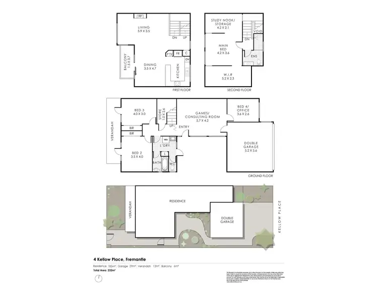Floorplan of Homely house listing, 4 Kellow Place, Fremantle WA 6160